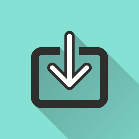 Download vector icon with long shadow. Illustration isolated for graphic and web design.のイラスト素材