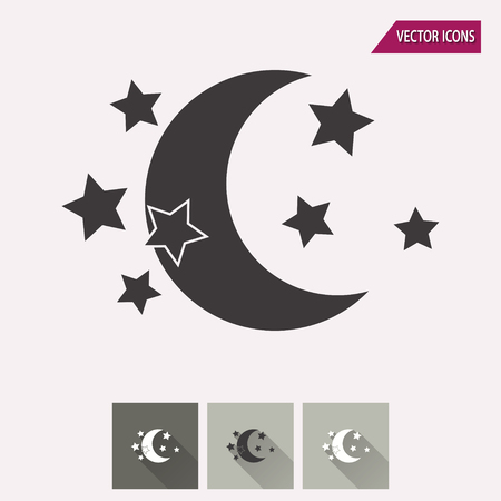 Moon star vector icon. Illustration isolated for graphic and web design.のイラスト素材