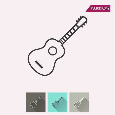 Guitar vector icon. Illustration isolated for graphic and web design.のイラスト素材