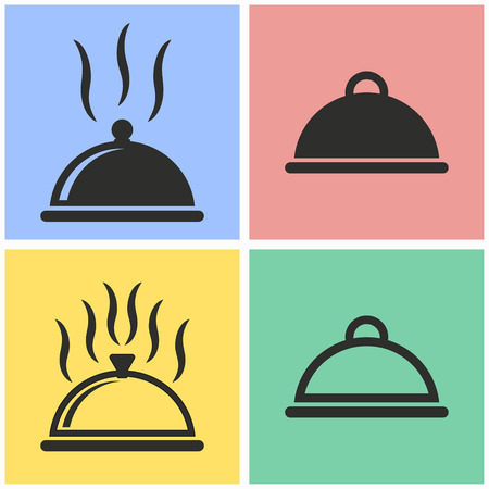 Food cover vector icons set. Illustration isolated for graphic and web design.のイラスト素材