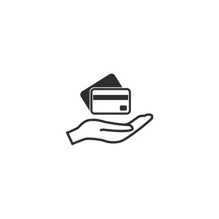 Credit card vector icon. Black illustration isolated on white background for graphic and web design.のイラスト素材