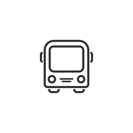 Bus vector icon. Black illustration isolated on white background for graphic and web design.のイラスト素材