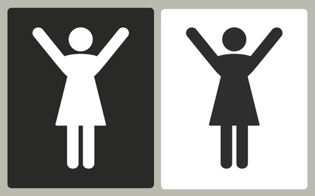 Woman - black and white icons. Vector illustration.のイラスト素材
