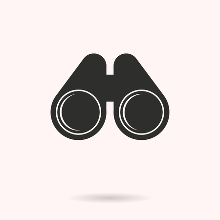 Binocular vector icon. Black illustration isolated on white background for graphic and web design.のイラスト素材