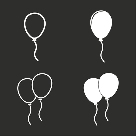 Balloon vector icons set. White illustration isolated for graphic and web design.のイラスト素材
