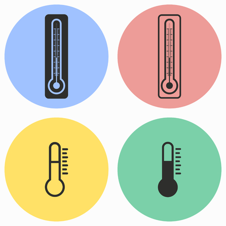 Thermometer vector icons set. Illustration isolated for graphic and web design.のイラスト素材