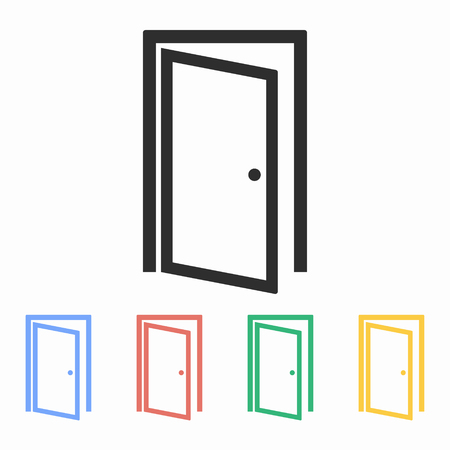 Door vector icon. Illustration isolated for graphic and web design.のイラスト素材