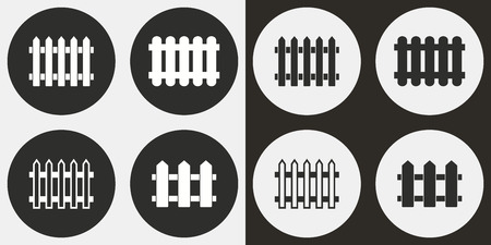 Fence vector icons set. Illustration isolated for graphic and web design.のイラスト素材