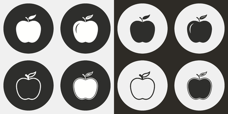 Apple vector icons set. Illustration isolated for graphic and web design.のイラスト素材