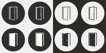 Door vector icons set. Illustration isolated for graphic and web design.のイラスト素材