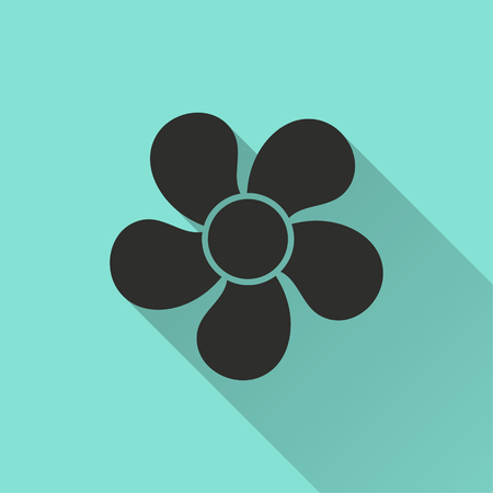 Fan vector icon with long shadow. Illustration isolated for graphic and web design.のイラスト素材