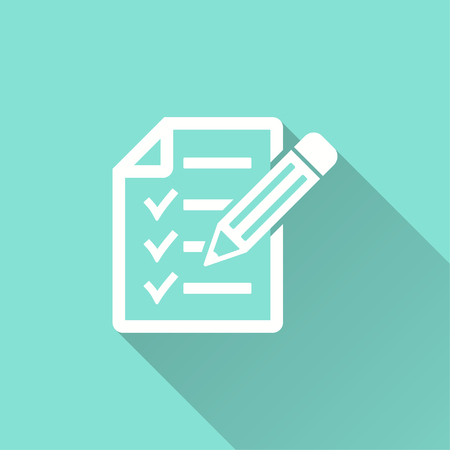 Clipboard pencil vector icon. Illustration isolated for graphic and web design.のイラスト素材