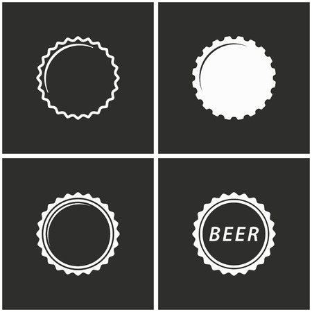 Bottle cap vector icons set. Illustration isolated for graphic and web design.のイラスト素材
