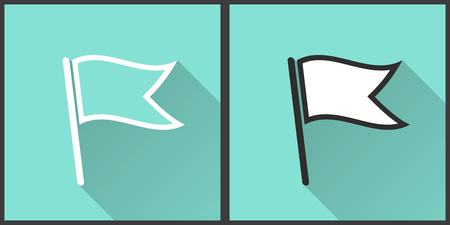 Flag vector icon with long shadow. Illustration isolated for graphic and web design.のイラスト素材