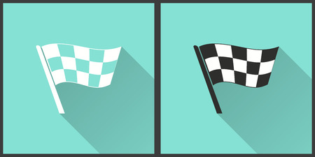 Flag vector icon with long shadow. Illustration isolated for graphic and web design.のイラスト素材