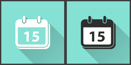 Calendar vector icon with long shadow. Illustration isolated for graphic and web design.のイラスト素材