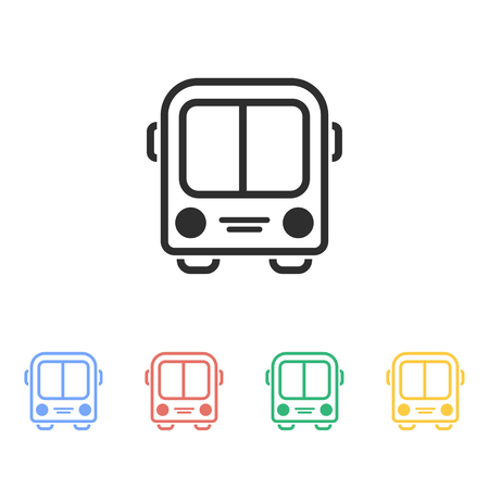 Bus vector icon. Illustration isolated on white background for graphic and web design.のイラスト素材