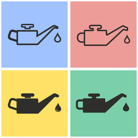 Oil vector icons set. Black illustration isolated for graphic and web design.のイラスト素材