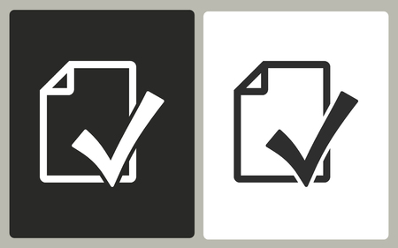 Checklist - black and white vector icons. Illustration isolated for graphic and web design.のイラスト素材