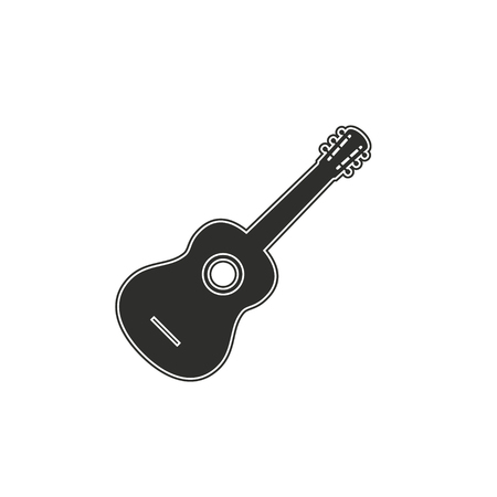 Guitar vector icon. Black illustration isolated on white background for graphic and web design.のイラスト素材