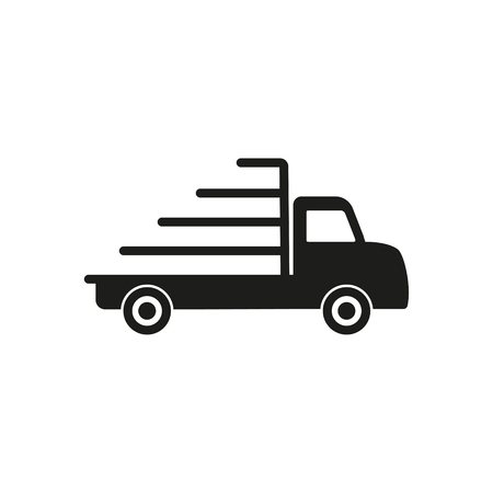 Truck vector icon. Black illustration isolated on white background for graphic and web design.のイラスト素材