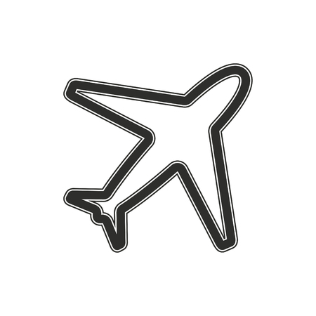 Airplane vector icon. Black illustration isolated on white background for graphic and web design.のイラスト素材
