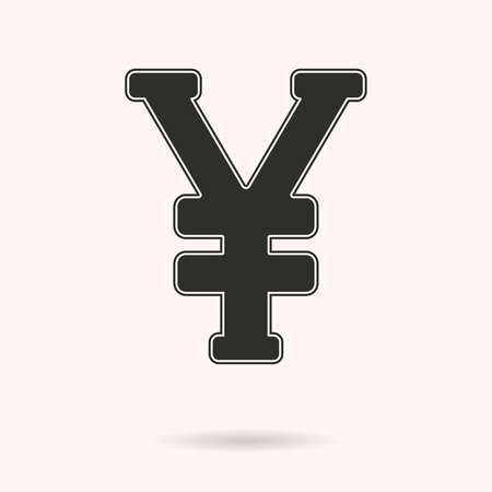 Yen vector icon. Black illustration isolated on white background for graphic and web design.のイラスト素材