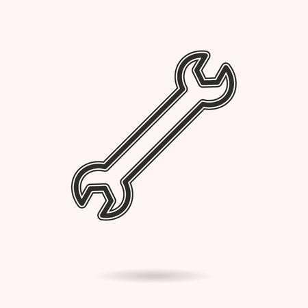 Wrench vector icon. Black illustration isolated on white background for graphic and web design.のイラスト素材