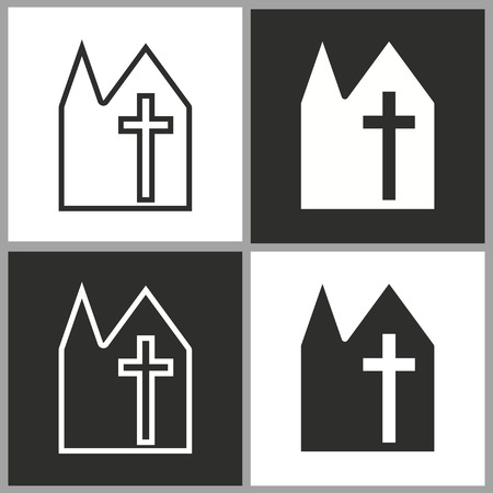 Church - black and white vector icons for graphic and web design.のイラスト素材