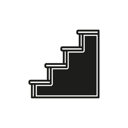 Ladder vector icon. Black illustration isolated on white background for graphic and web design.のイラスト素材