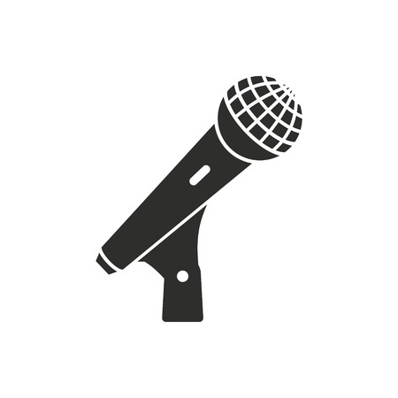 Microphone vector icon. Illustration isolated for graphic and web design.のイラスト素材