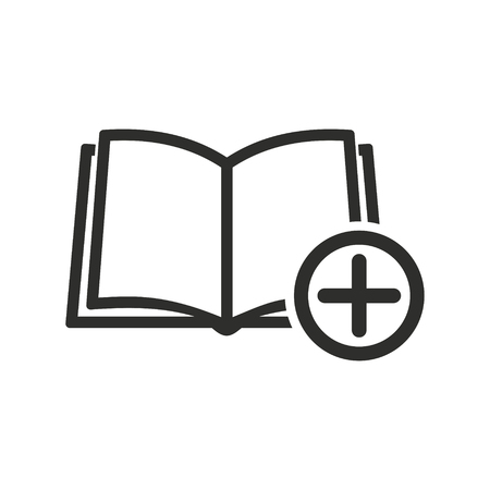 Add book vector icon. Black illustration isolated on white background for graphic and web design.のイラスト素材