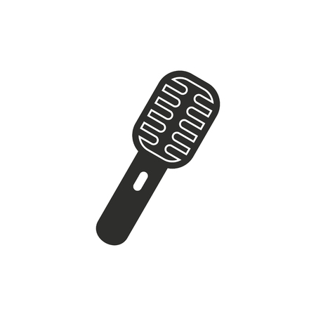 Microphone vector icon. Black illustration isolated on white background for graphic and web design.のイラスト素材