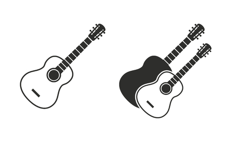 Guitar vector icon. Black illustration isolated on white background for graphic and web design.のイラスト素材