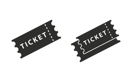 Ticket vector icon. Black illustration isolated on white background for graphic and web design.のイラスト素材