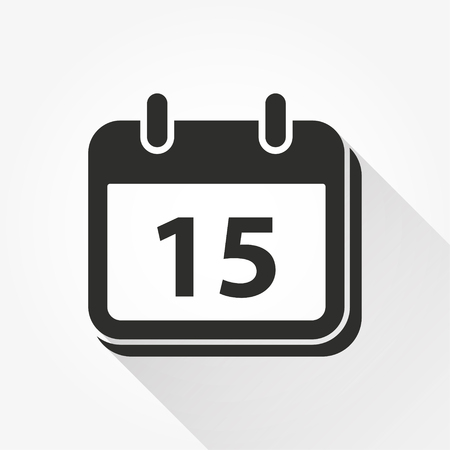 Calendar vector icon with long shadow. Illustration isolated for graphic and web design.のイラスト素材