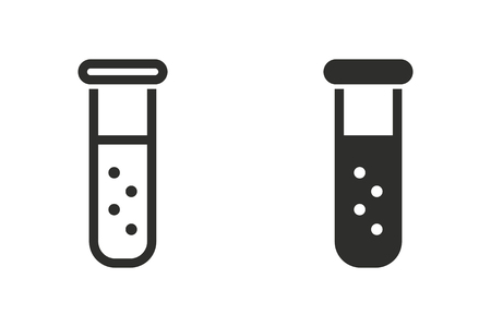 Flask vector icon. Black illustration isolated on white background for graphic and web design.のイラスト素材