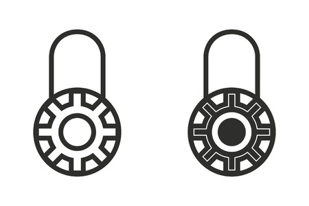 Lock vector icon. Black illustration isolated on white background for graphic and web design.のイラスト素材