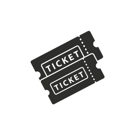 Ticket vector icon. Black illustration isolated on white background for graphic and web design.のイラスト素材