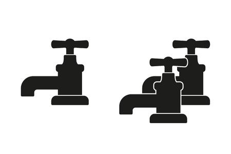 Faucet vector icon. Black illustration isolated on white background for graphic and web design.のイラスト素材