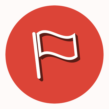 Flag vector icon with shadow. Illustration isolated for graphic and web design.のイラスト素材