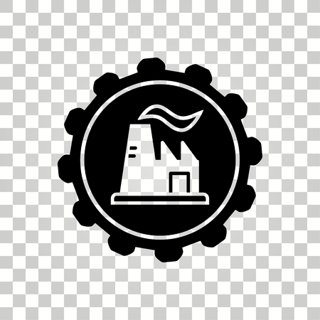 Factory vector icon. Black illustration isolated for graphic and web design.のイラスト素材