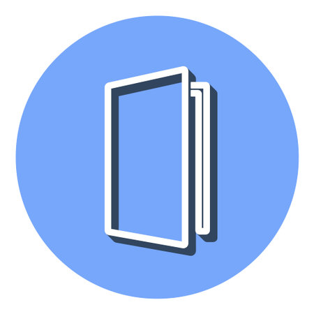 Door vector icon with shadow. Illustration isolated for graphic and web design.のイラスト素材