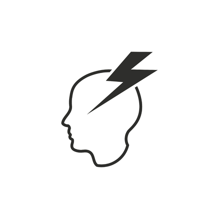 Brainstorm vector icon. Black illustration isolated on white background for graphic and web design.のイラスト素材
