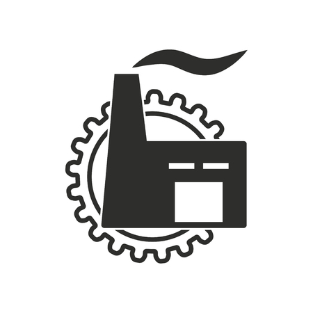 Factory vector icon. Black illustration isolated on white background for graphic and web design.のイラスト素材