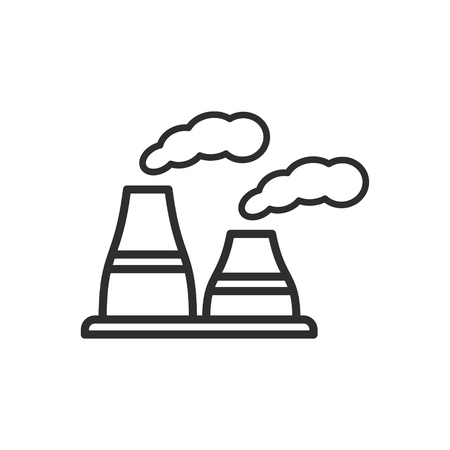 Factory vector icon. Black illustration isolated on white background for graphic and web design.のイラスト素材