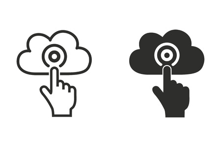 Cloud computing vector icon. Black illustration isolated on white background for graphic and web design.のイラスト素材
