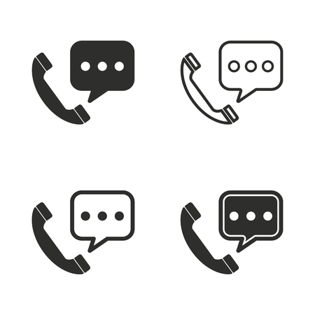 Answer vector icons set. Black Illustration isolated for graphic and web design.のイラスト素材