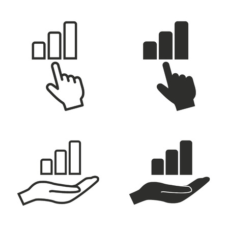 Analysis vector icons set. Black Illustration isolated for graphic and web design.のイラスト素材