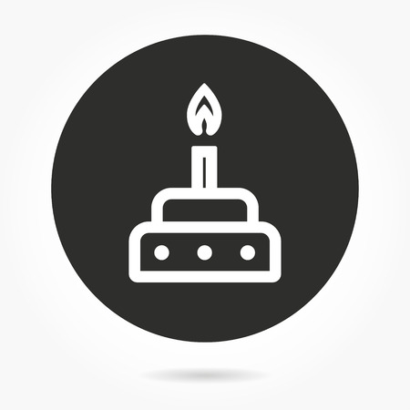 Cake vector icon. Illustration isolated for graphic and web design. Round button.のイラスト素材